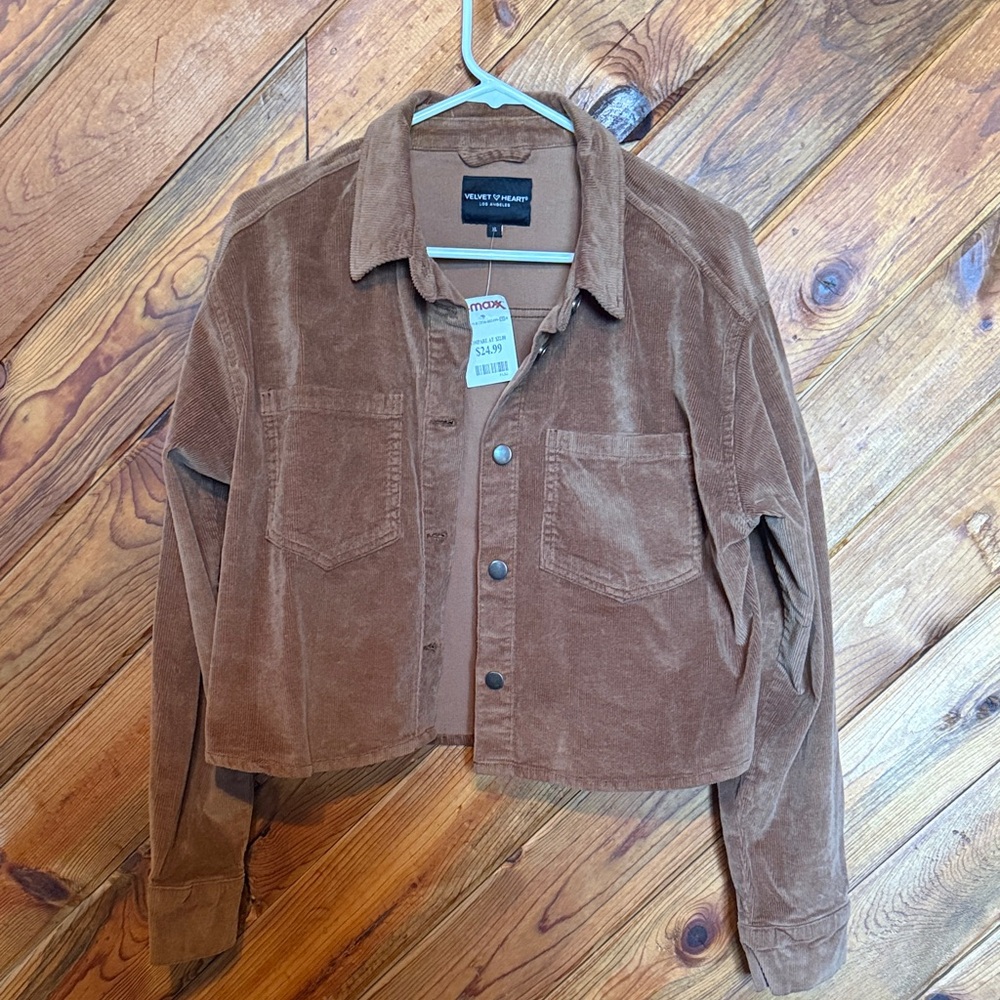 Brown Cropped Corduroy Jacket